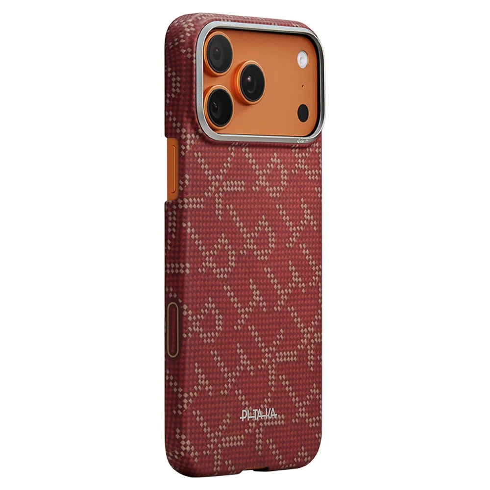 Pitaka Ultra-Slim Case เคสเส้นใยอะรามิดระดับพรีเมียม สำหรับ 17 Pro /17 Pro Max - สี Red/Gold