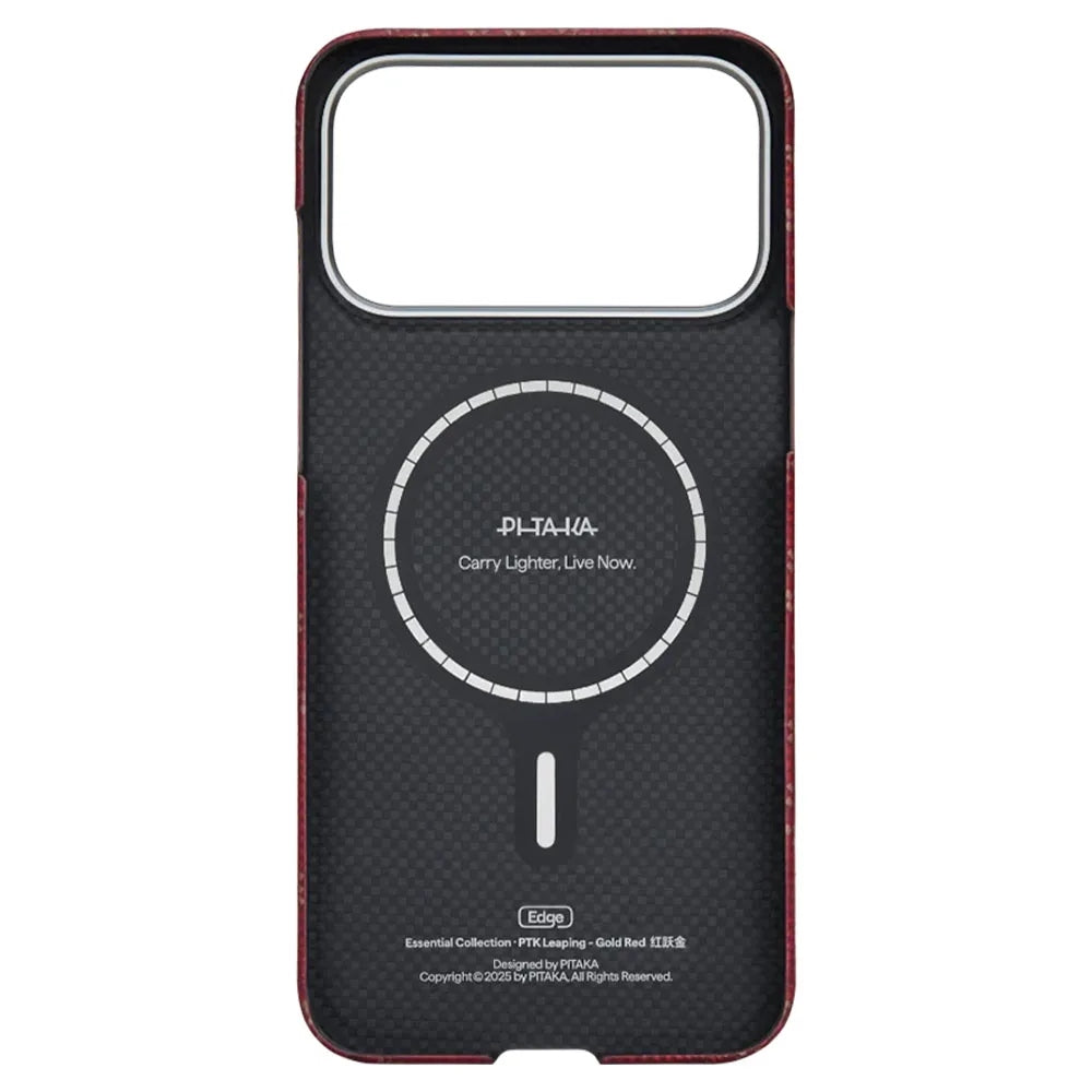 Pitaka Ultra-Slim Case เคสเส้นใยอะรามิดระดับพรีเมียม สำหรับ 17 Pro /17 Pro Max - สี Red/Gold