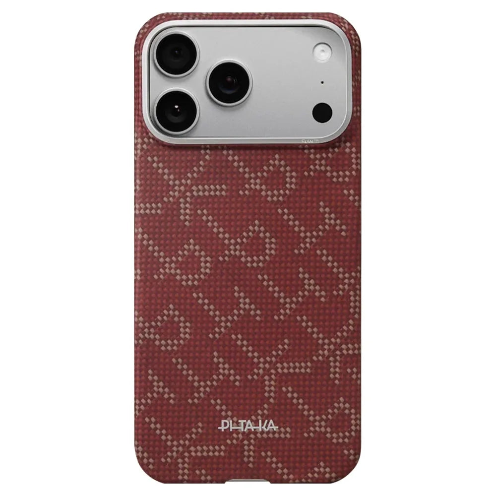 Pitaka Ultra-Slim Case เคสเส้นใยอะรามิดระดับพรีเมียม สำหรับ 17 Pro /17 Pro Max - สี Red/Gold