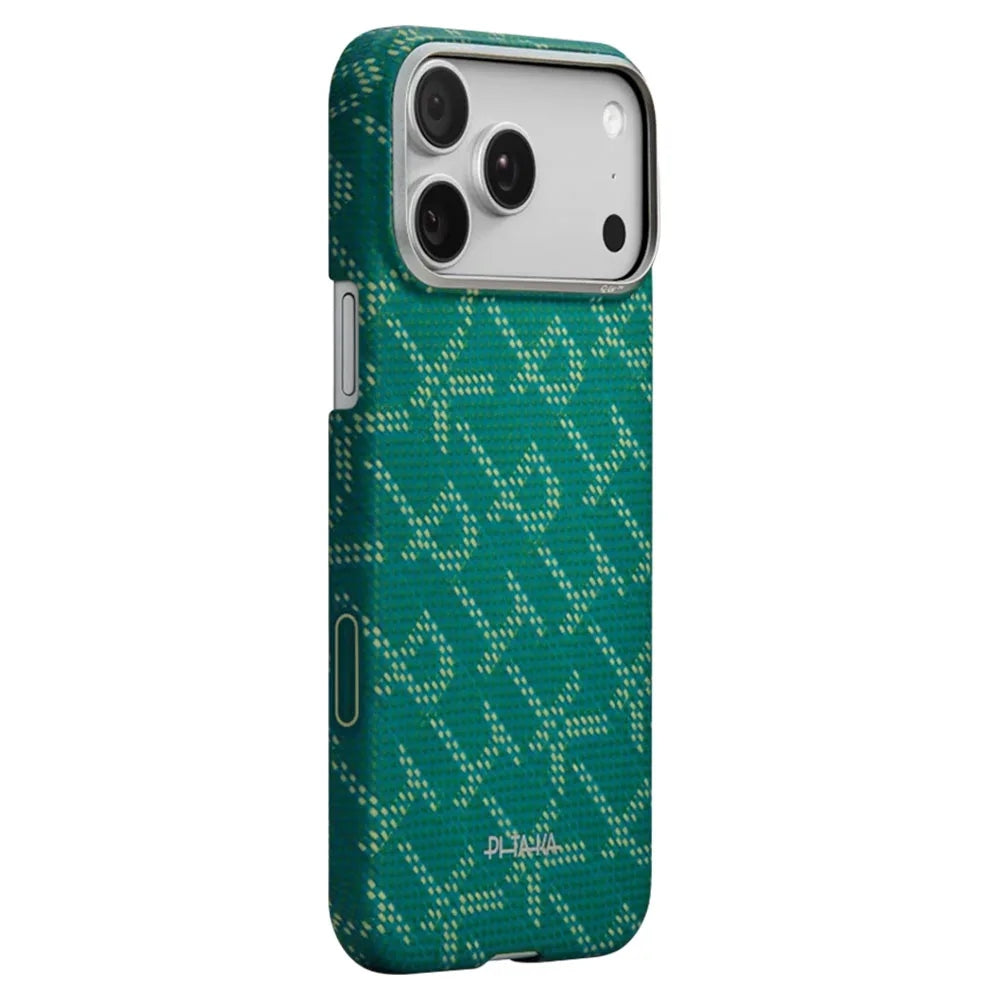 Pitaka Ultra-Slim Case เคสเส้นใยอะรามิดระดับพรีเมียม สำหรับ 17 Pro /17 Pro Max - สี Green/Gold