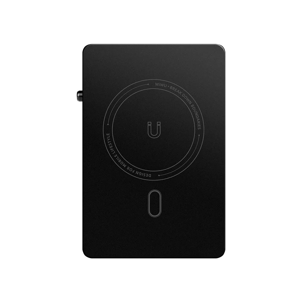 WiWU Warriors Carbon Magnetic Metal Stand ที่เก็บบัตรติดหลังมือถือ สี Black
