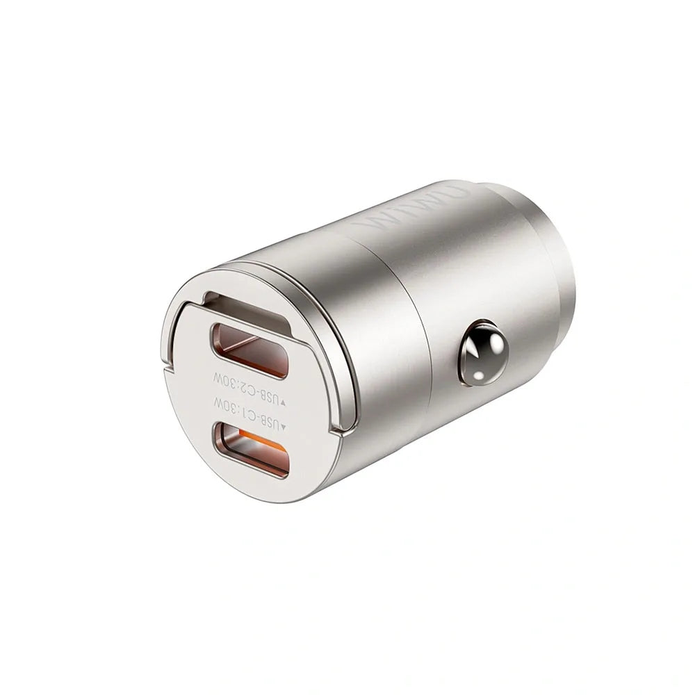 WiWU Nano Dual C Fast Car Charger 30W (Wi-QC029) ที่ชาร์จในรถ สี Titanium