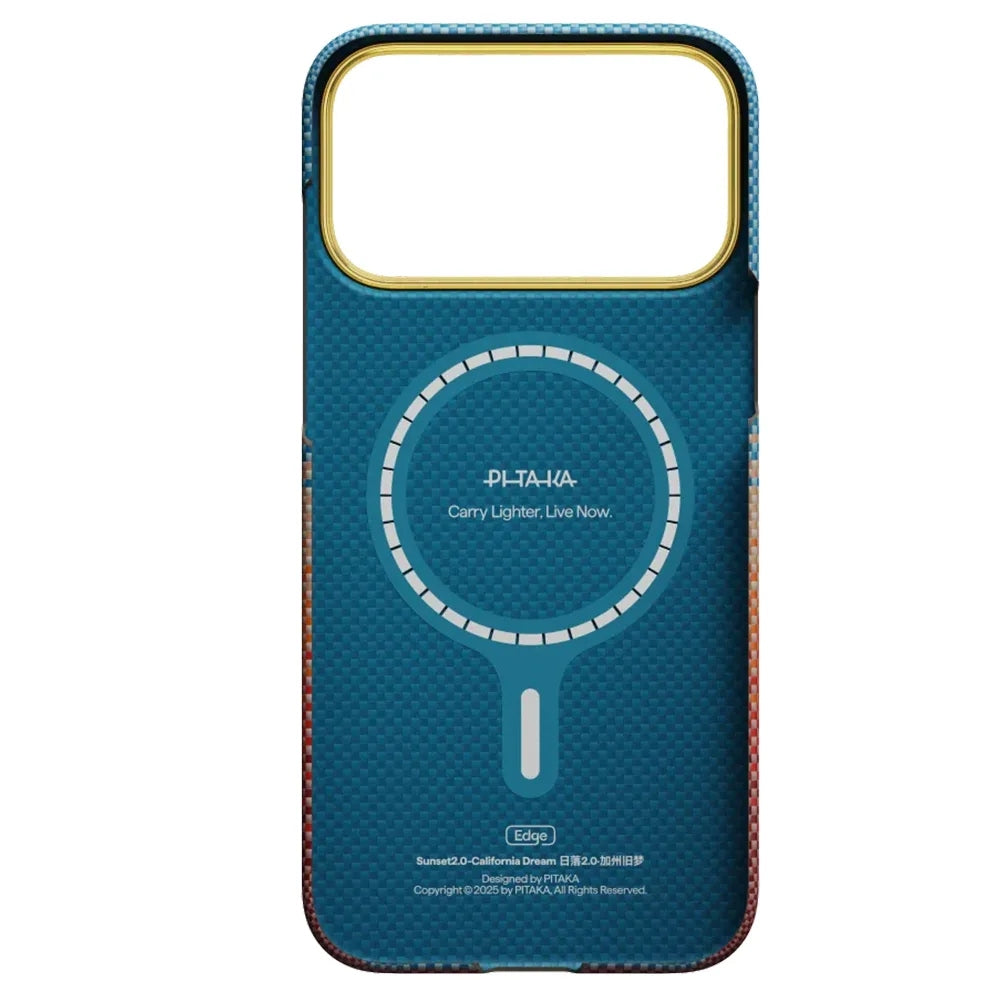 Pitaka Sunset 2.0 Edge Case เคสเส้นใยอะรามิด สำหรับ 17 Air /17 Pro /17 Pro Max สี California Dream