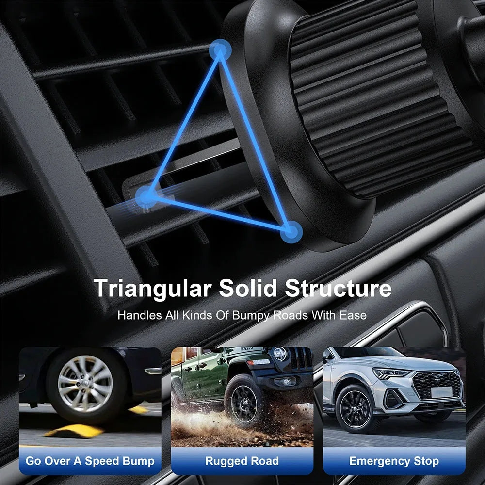 WiWU MAGO Series Magnetic Car Mount (Wi-W051) แท่นชาร์จไร้สายติดช่องแอร์ในรถ สี Black