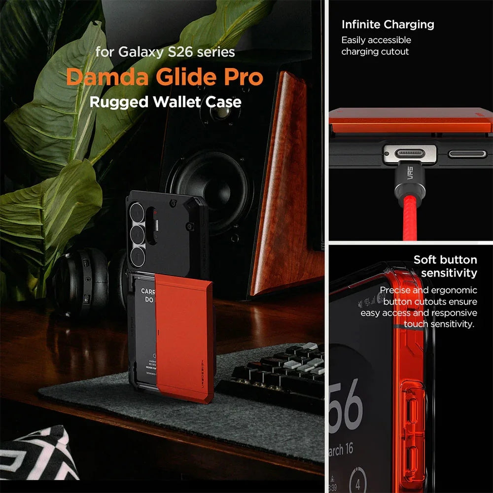 VRS Damda Glide Pro เคสกันกระแทกพร้อมช่องเก็บบัตร สำหรับ Galaxy S26 Ultra