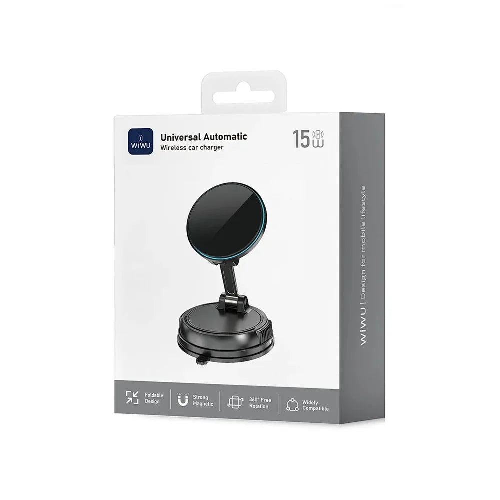 WiWU Universal Automatic Wireless Car Charger (CH-326) แท่นชาร์จไร้สายในรถ สี Black