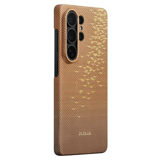 Pitaka Edge Case (Glints of Gold) เคสเส้นใยอะรามิดระดับพรีเมียมสำหรับ Galaxy S26 Ultra Golden Glint