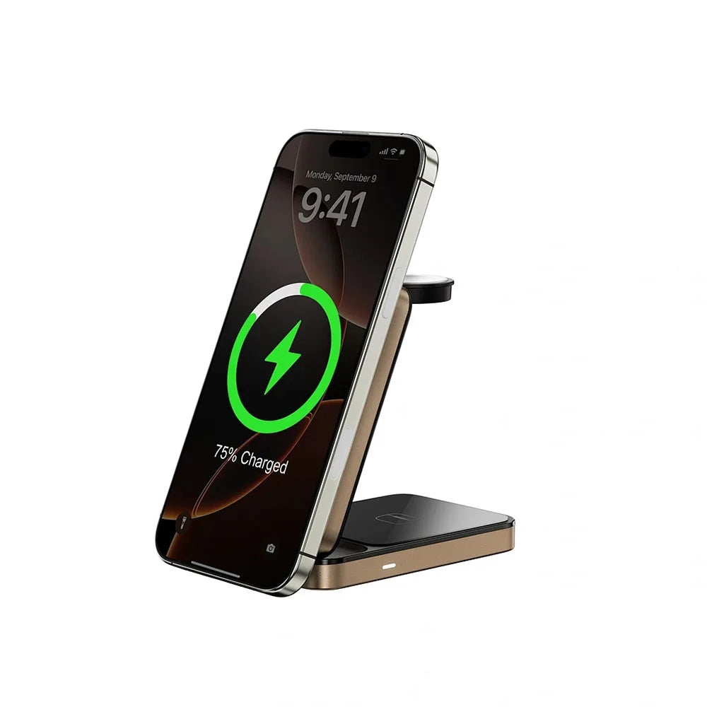 WiWU Triple 3-in-1 Wireless Charger (Wi-W038) แท่นชาร์จไร้สาย สี Gold