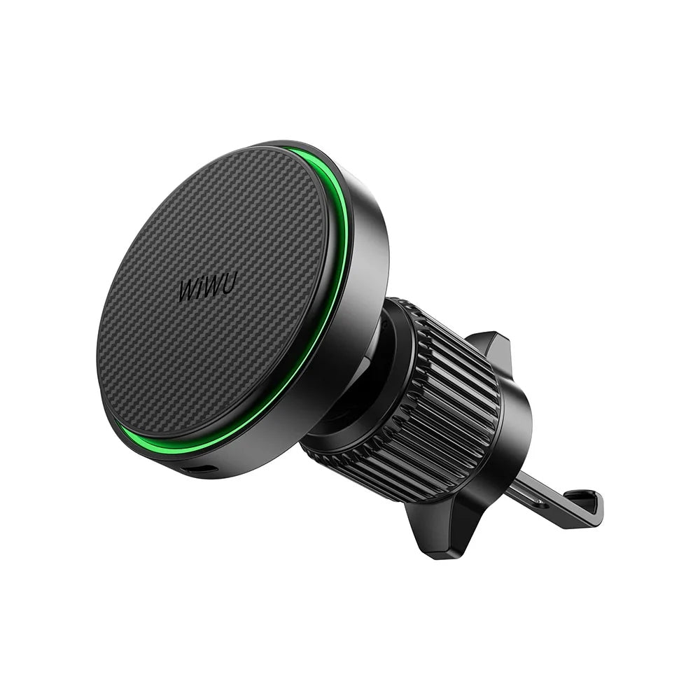 WiWU Warriors Magnetic Car Wireless Charger (CH-325) แท่นชาร์จไร้สายติดช่องแอร์ในรถ สี Black