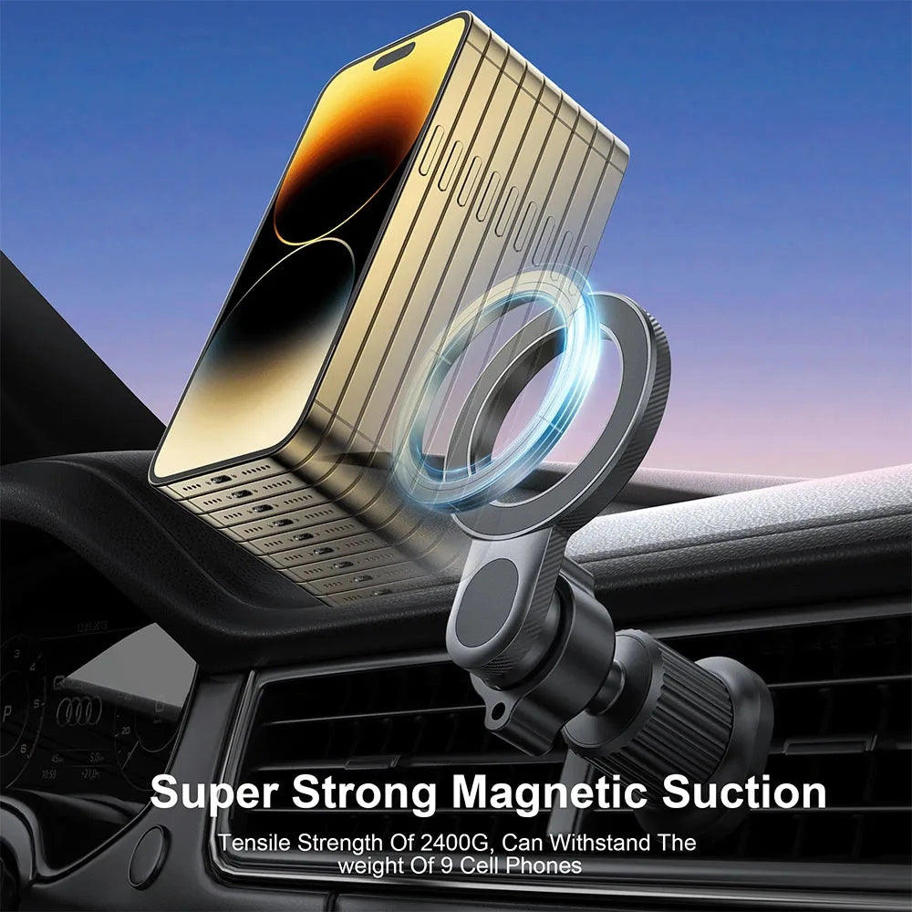 WiWU MAGO Series Magnetic Car Mount (Wi-W051) แท่นชาร์จไร้สายติดช่องแอร์ในรถ สี Black