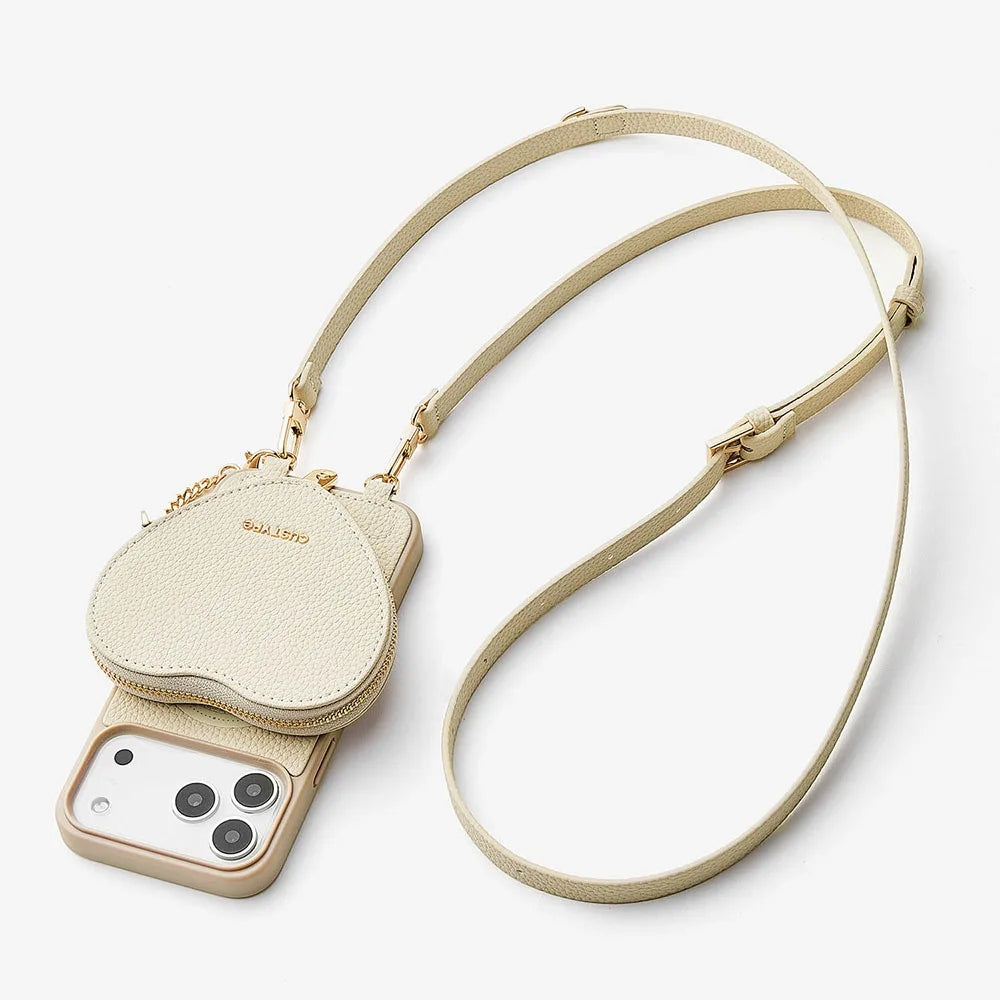 Custype Leather Case with Heart Pouch เคสกันกระแทกสำหรับ iPhone 17 Pro / 17 Pro Max