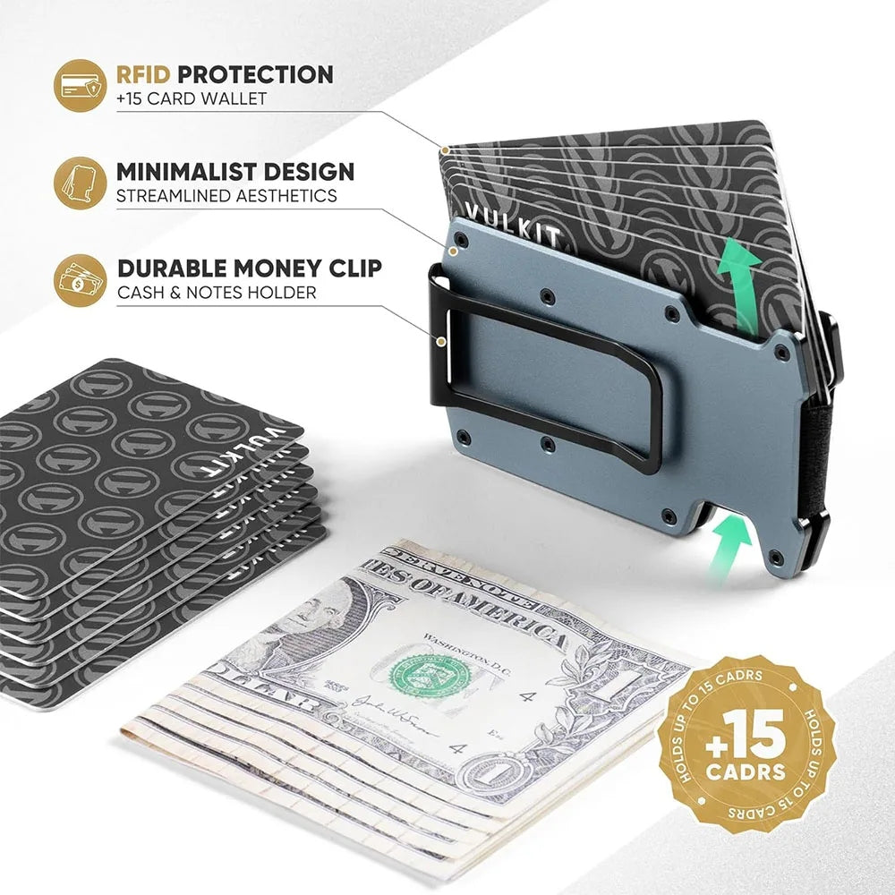 Vulkit VCL400 Minimalist Slim Wallet with Money Clip กระเป๋าเก็บบัตรแบบบาง เก็บบัตรได้สูงสุด 12 ใบ