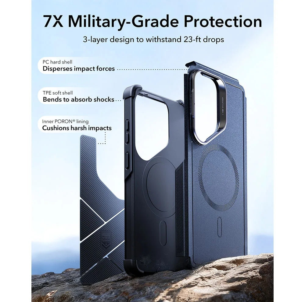 ESR Cyber Tough Case with Stash Stand เคสกันกระแทก ขาตั้งในตัว สำหรับ Galaxy S26 Ultra