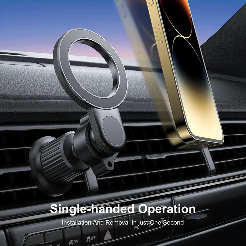 WiWU MAGO Series Magnetic Car Mount (Wi-W051) แท่นชาร์จไร้สายติดช่องแอร์ในรถ สี Black