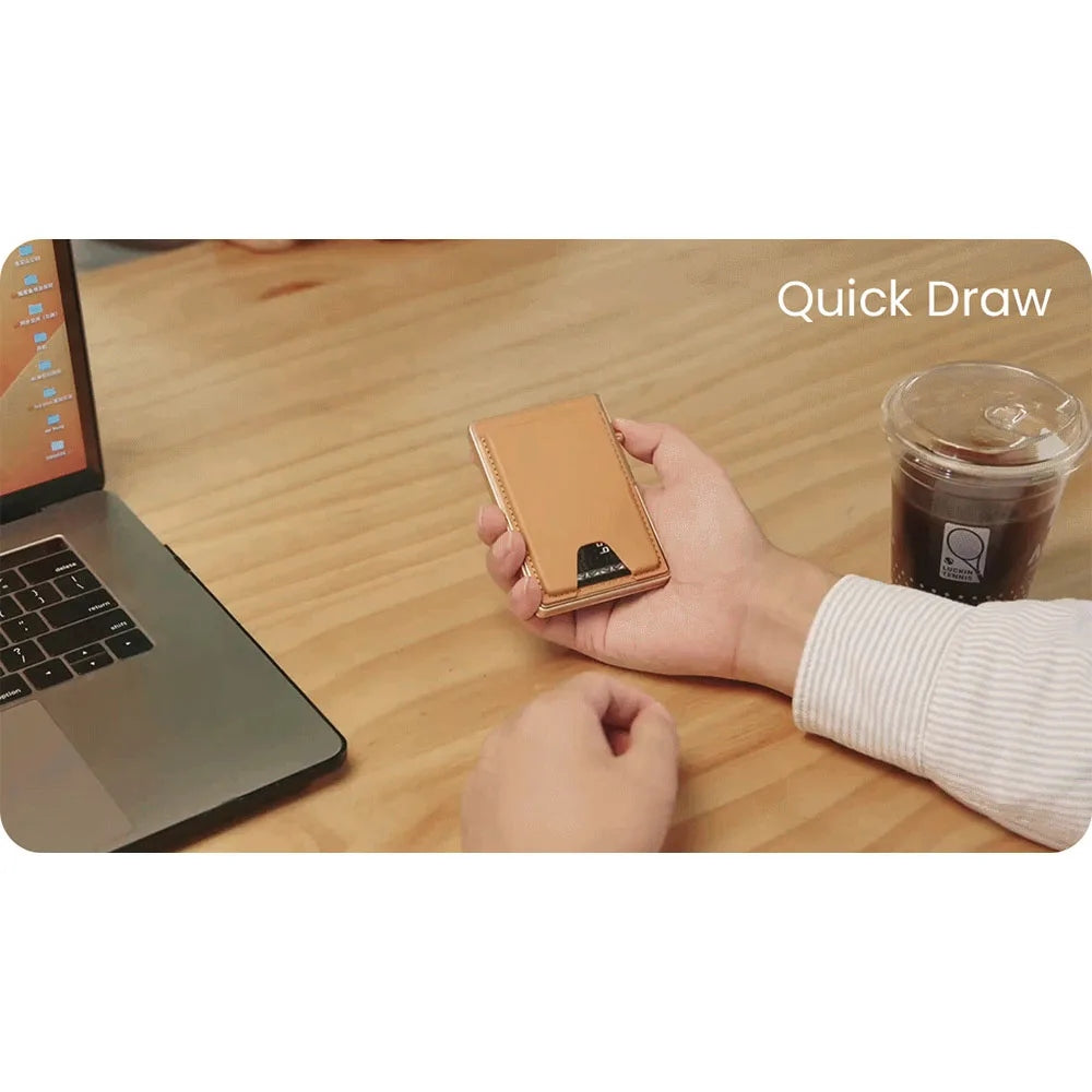 WiWU Regal Magnetic Metal Stand Card Holder ที่เก็บบัตรและขาตั้งติดหลังมือถือ