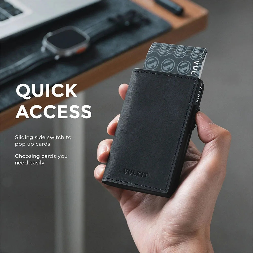 Vulkit VC305P Slim Card Holder กระเป๋าเก็บบัตร Nappa Leather ดีไซน์แบบ Pop-Up Card Holder