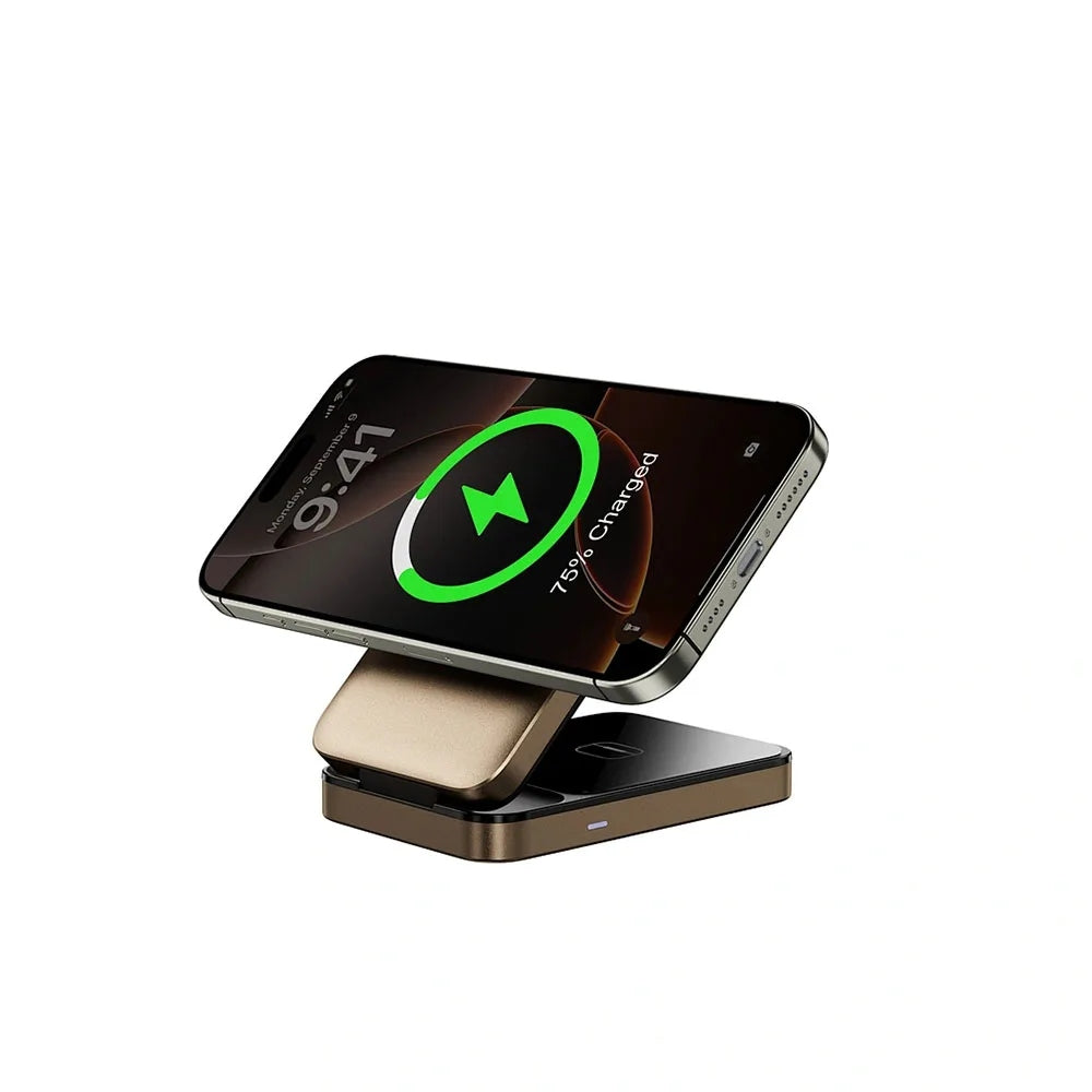 WiWU Triple 3-in-1 Wireless Charger (Wi-W038) แท่นชาร์จไร้สาย สี Gold