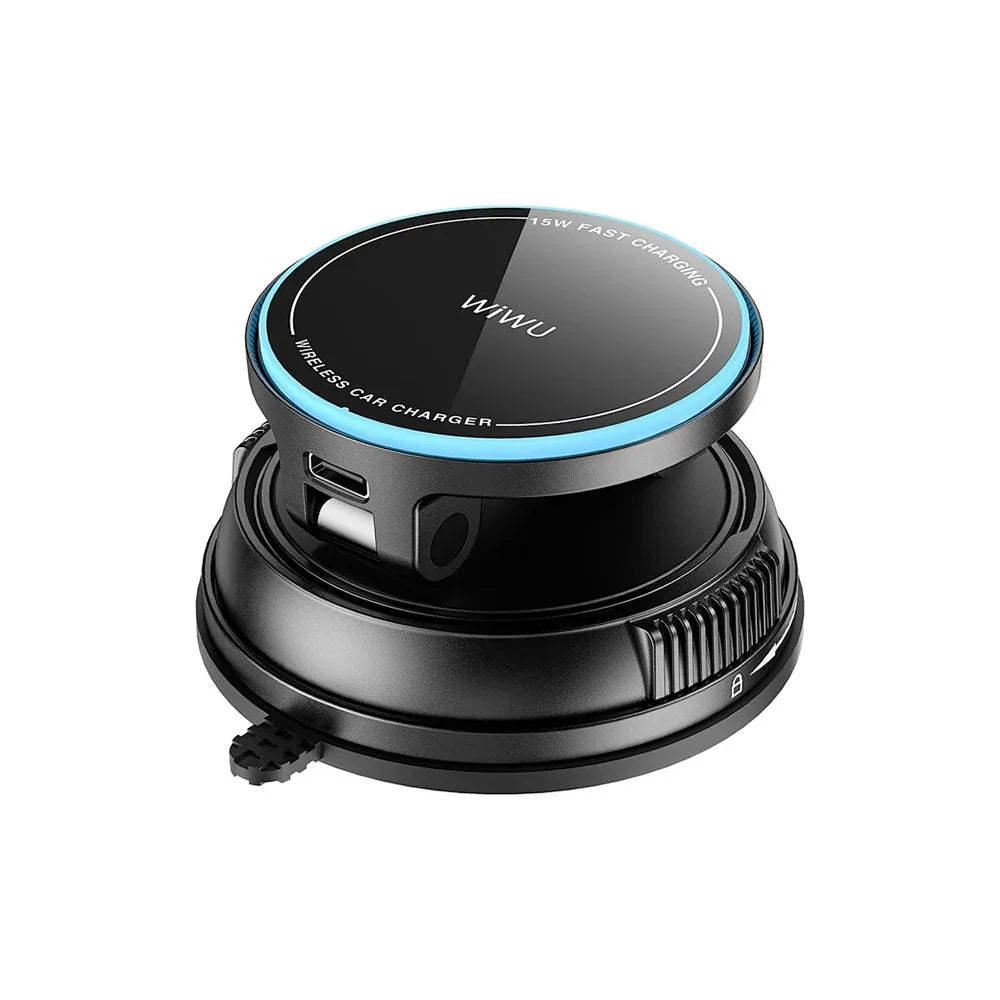 WiWU Universal Automatic Wireless Car Charger (CH-326) แท่นชาร์จไร้สายในรถ สี Black