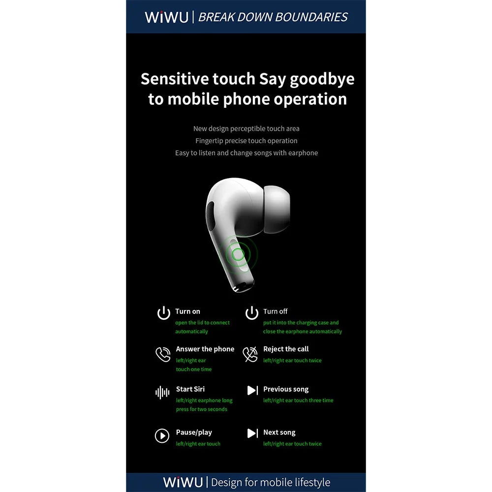 WiWU T22 True Wireless หูฟังไร้สาย