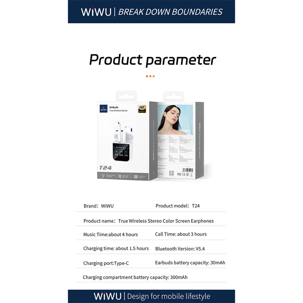 WiWU T24 True Wireless หูฟังไร้สาย