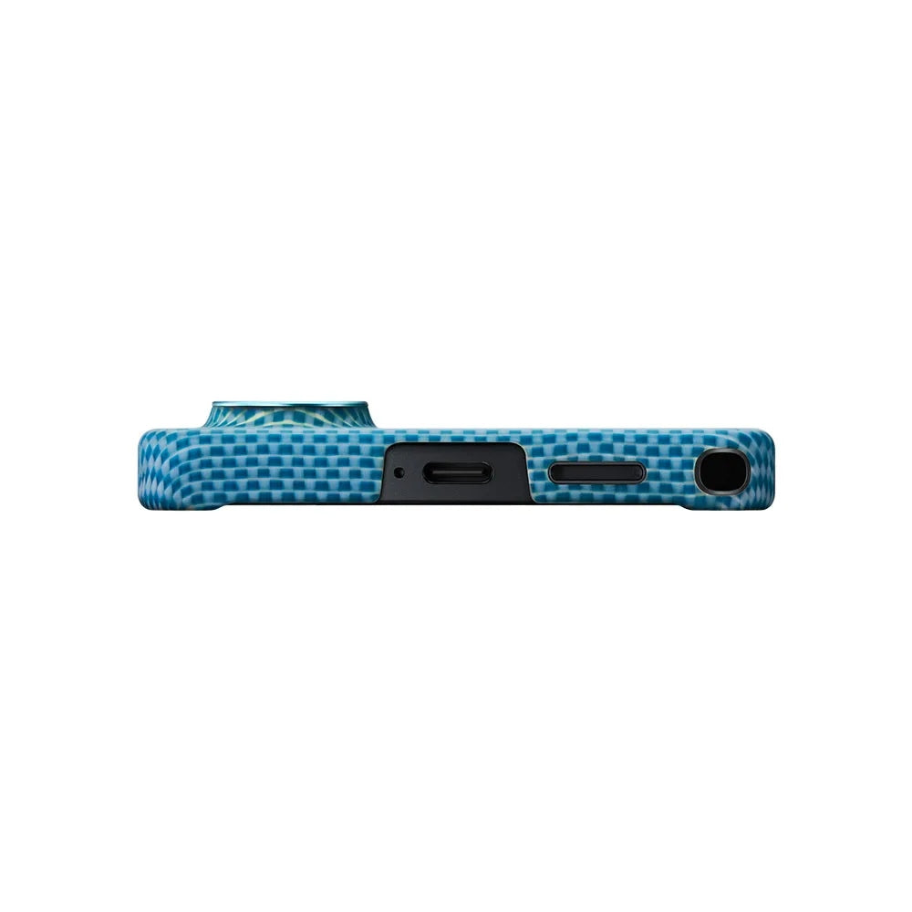 Pitaka Edge Case (Glints of Gold) เคสเส้นใยอะรามิดระดับพรีเมียมสำหรับ Galaxy S26 Ultra สี Lucid Blue