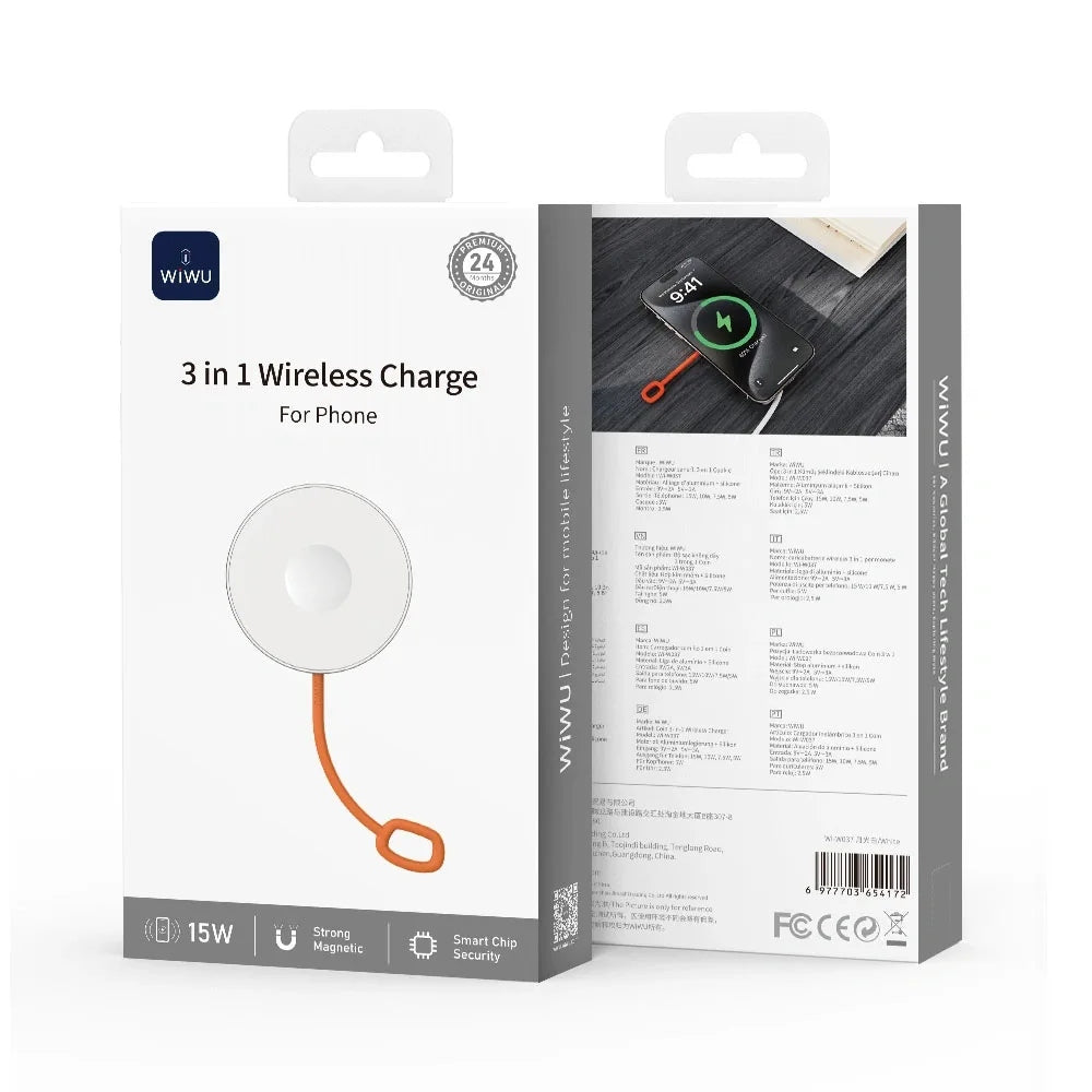 WiWU Coin 3-in-1 Wireless Charger (Wi-W037) แท่นชาร์จไร้สาย สี White