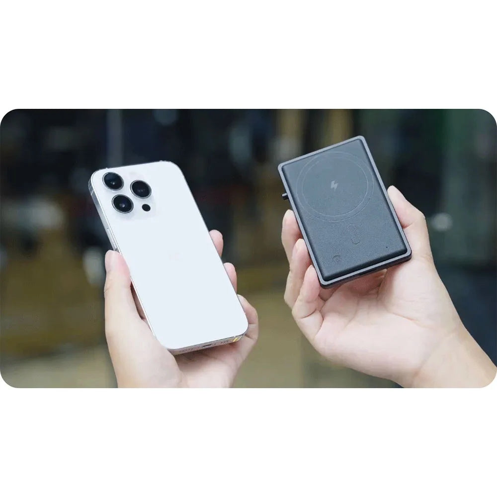 WiWU Regal Magnetic Metal Stand Card Holder ที่เก็บบัตรและขาตั้งติดหลังมือถือ