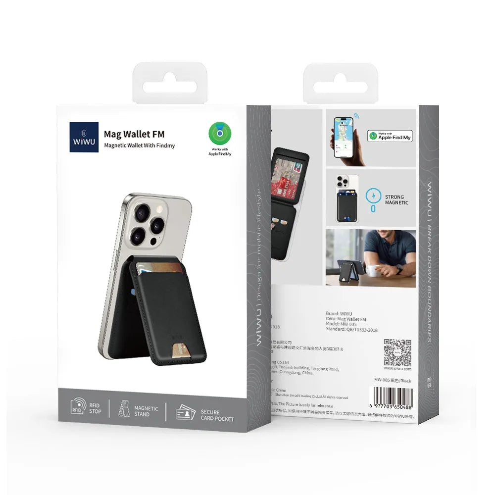 WiWU Mag Wallet (FindMy) ที่เก็บบัตรติดหลังมือถือ