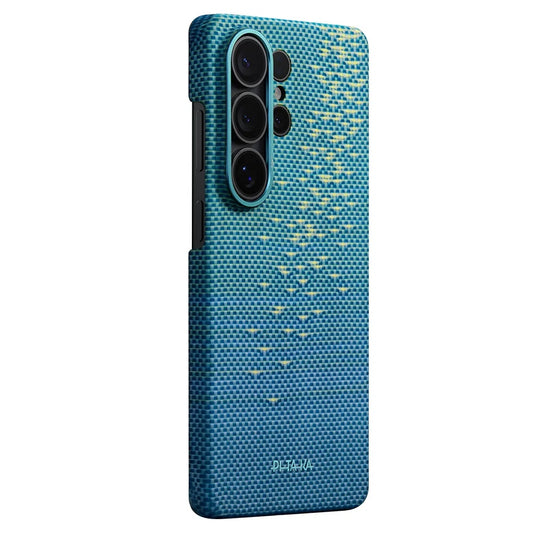 Pitaka Edge Case (Glints of Gold) เคสเส้นใยอะรามิดระดับพรีเมียมสำหรับ Galaxy S26 Ultra สี Lucid Blue