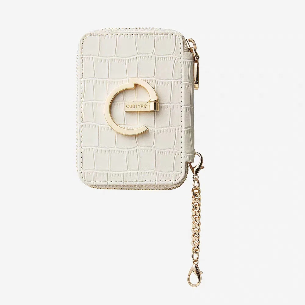 Custype Crocodile Pattern Leather with Pouch & Silk Scarf Wrist Strap เคสกันกระแทกสำหรับ iPhone 17 Pro Max