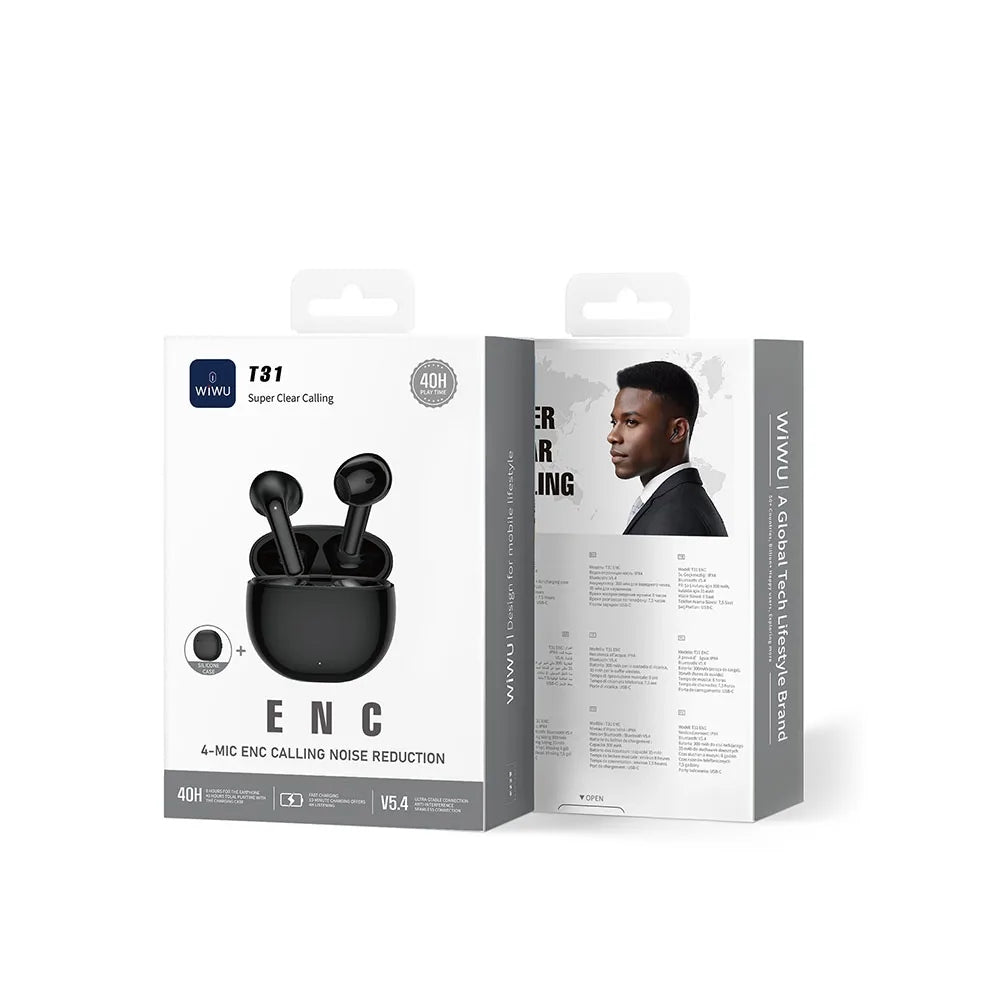 WiWU T31 ENC หูฟังไร้สาย Wireless Earbuds