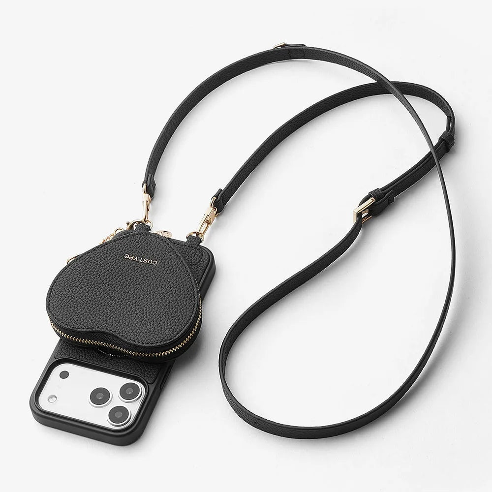 Custype Leather Case with Heart Pouch เคสกันกระแทกสำหรับ iPhone 17 Pro / 17 Pro Max