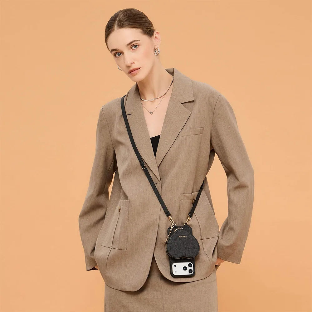 Custype Leather Case with Heart Pouch เคสกันกระแทกสำหรับ iPhone 17 Pro / 17 Pro Max