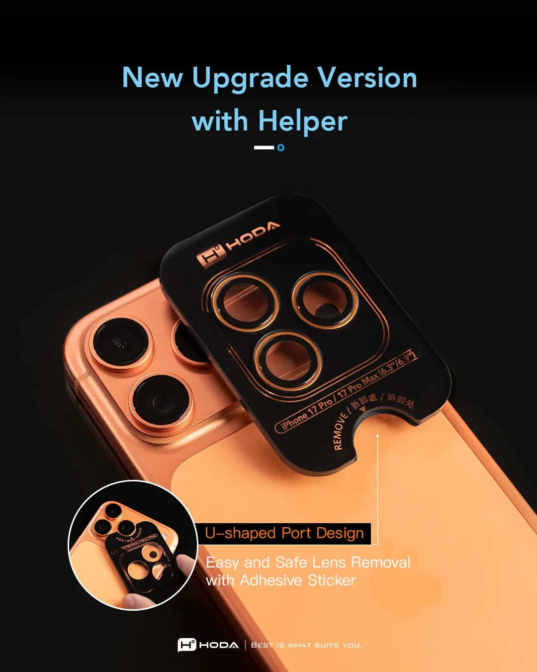 Hoda Sapphire Lens Protector (Monocular) กระจกเลนส์กล้องสำหรับ iPhone 17 Pro / 17 Pro Max/ 16 Pro/ 16 Pro Max