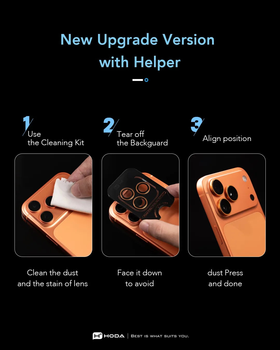 Hoda Sapphire Lens Protector (Monocular) กระจกเลนส์กล้องสำหรับ iPhone 17 Pro / 17 Pro Max/ 16 Pro/ 16 Pro Max