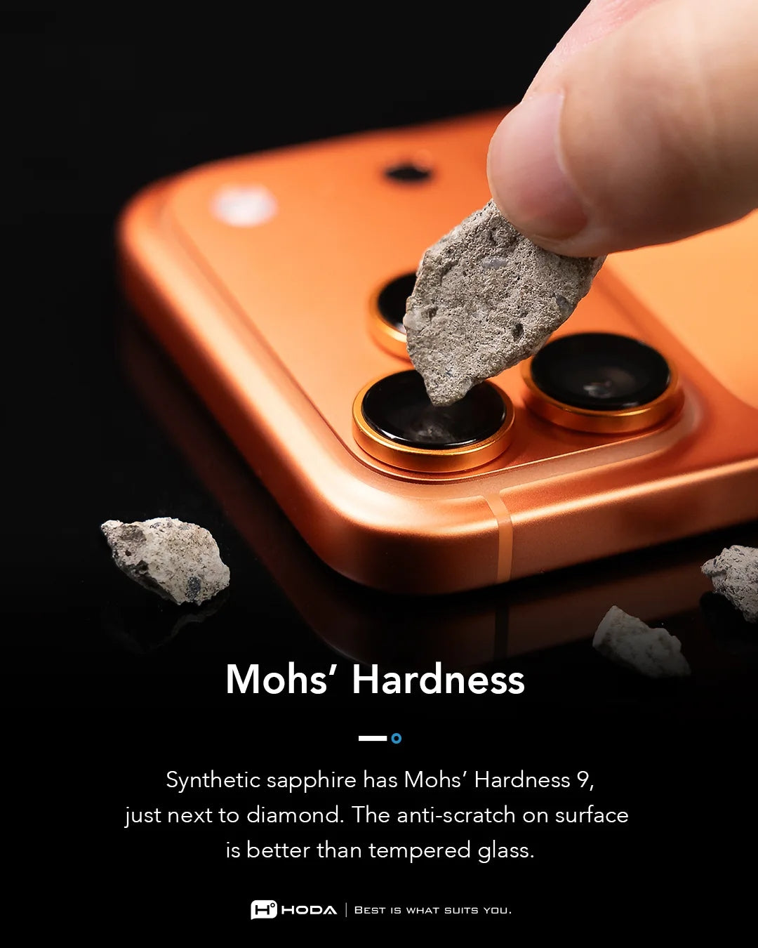 Hoda Sapphire Lens Protector (Monocular) กระจกเลนส์กล้องสำหรับ iPhone 17 Pro / 17 Pro Max/ 16 Pro/ 16 Pro Max