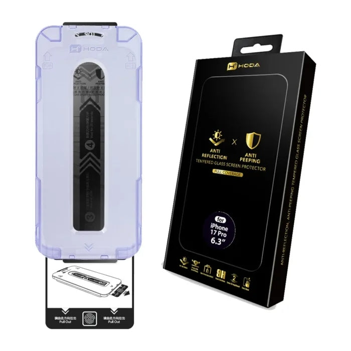Hoda Anti-Peeper(AP) with Anti-Reflection (AR) Tempered Glass ฟิล์มกระจกกันแอบมอง สำหรับ iPhone 17 Air/ 17 Pro/ 17 Pro Max