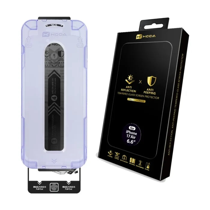 Hoda Anti-Peeper(AP) with Anti-Reflection (AR) Tempered Glass ฟิล์มกระจกกันแอบมอง สำหรับ iPhone 17 Air/ 17 Pro/ 17 Pro Max