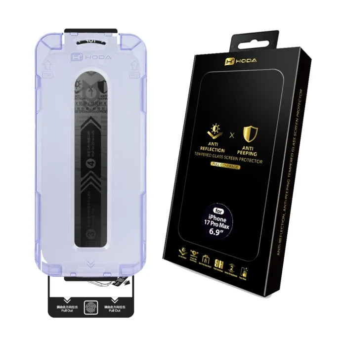 Hoda Anti-Peeper(AP) with Anti-Reflection (AR) Tempered Glass ฟิล์มกระจกกันแอบมอง สำหรับ iPhone 17 Air/ 17 Pro/ 17 Pro Max