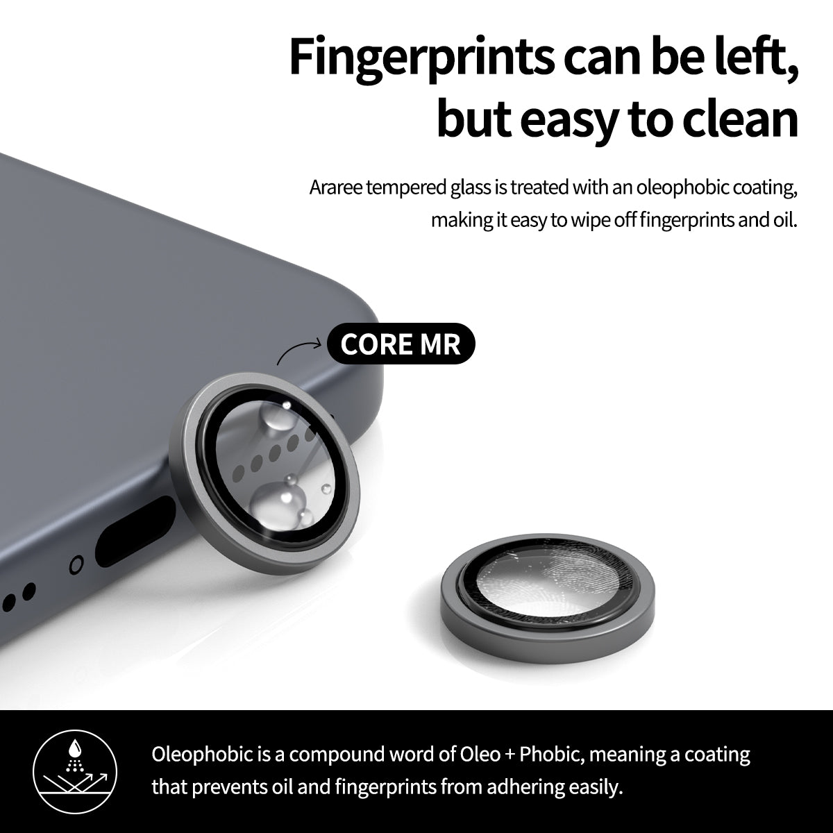 Araree Core Camera MR กระจกกันรอยเลนส์กล้อง สำหรับ iPhone 17/ 17 Air/ 17 Pro/ 17 Pro Max พร้อมขอบสวยหรู