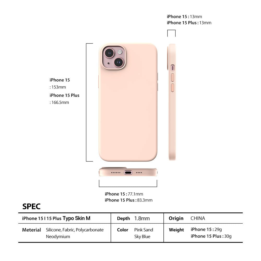 ARAREE Typo Skin M เคส สำหรับ 15 / 15 Plus / 15 Pro / 15 Pro Max  - สี Black / Deep Red