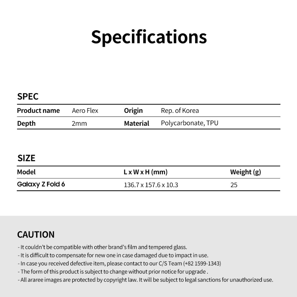 Araree Aero Flex เคสกันกระแทก สำหรับ Samsung Galaxy Z Fold 6
