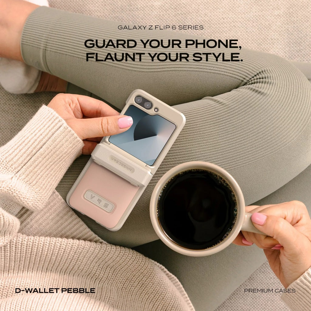 VRS D-Wallet Pebble เคสกันกระแทก สำหรับ Samsung Galaxy Z Flip 6 - มีช่องใส่บัตร