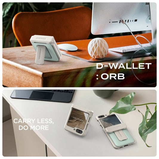 VRS D-Wallet Orb เคสกันกระแทก สำหรับ Samsung Galaxy Z Flip 6 - มีช่องใส่บัตรและขาตั้งในตัว