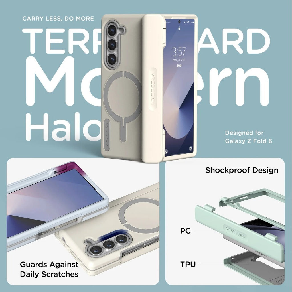 VRS Terra Guard Modern Halo S (มีช่องใส่ S Pen) เคสกันกระแทก สำหรับ Samsung Galaxy Z Fold 6
