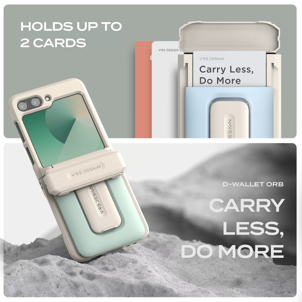 VRS D-Wallet Orb เคสกันกระแทก สำหรับ Samsung Galaxy Z Flip 6 - มีช่องใส่บัตรและขาตั้งในตัว