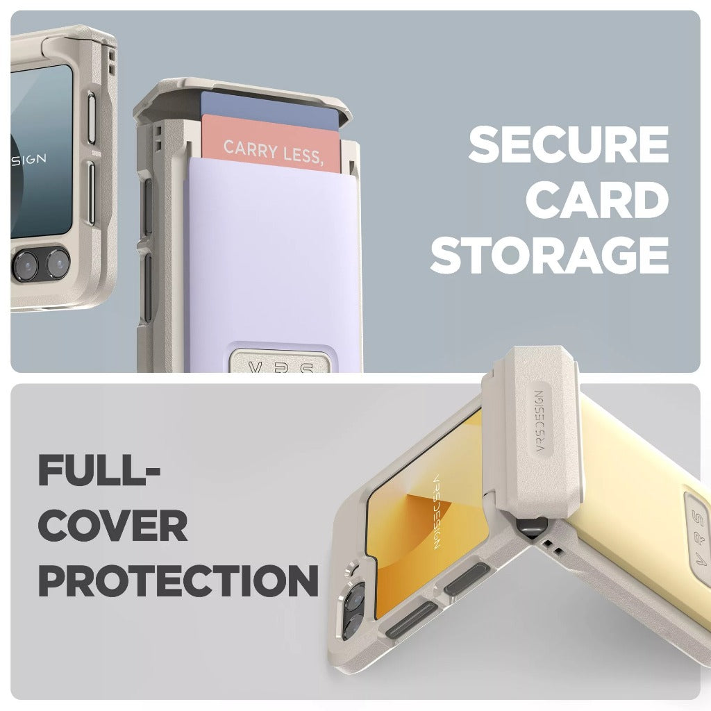 VRS D-Wallet Pebble เคสกันกระแทก สำหรับ Samsung Galaxy Z Flip 6 - มีช่องใส่บัตร