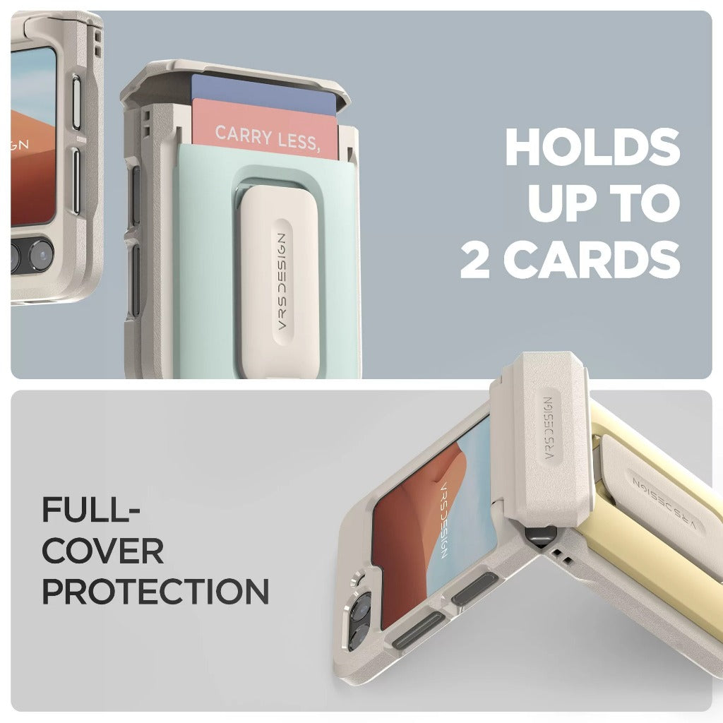 VRS D-Wallet Orb เคสกันกระแทก สำหรับ Samsung Galaxy Z Flip 6 - มีช่องใส่บัตรและขาตั้งในตัว