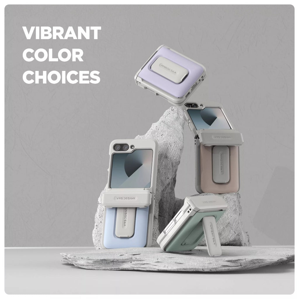 VRS D-Wallet Orb เคสกันกระแทก สำหรับ Samsung Galaxy Z Flip 6 - มีช่องใส่บัตรและขาตั้งในตัว