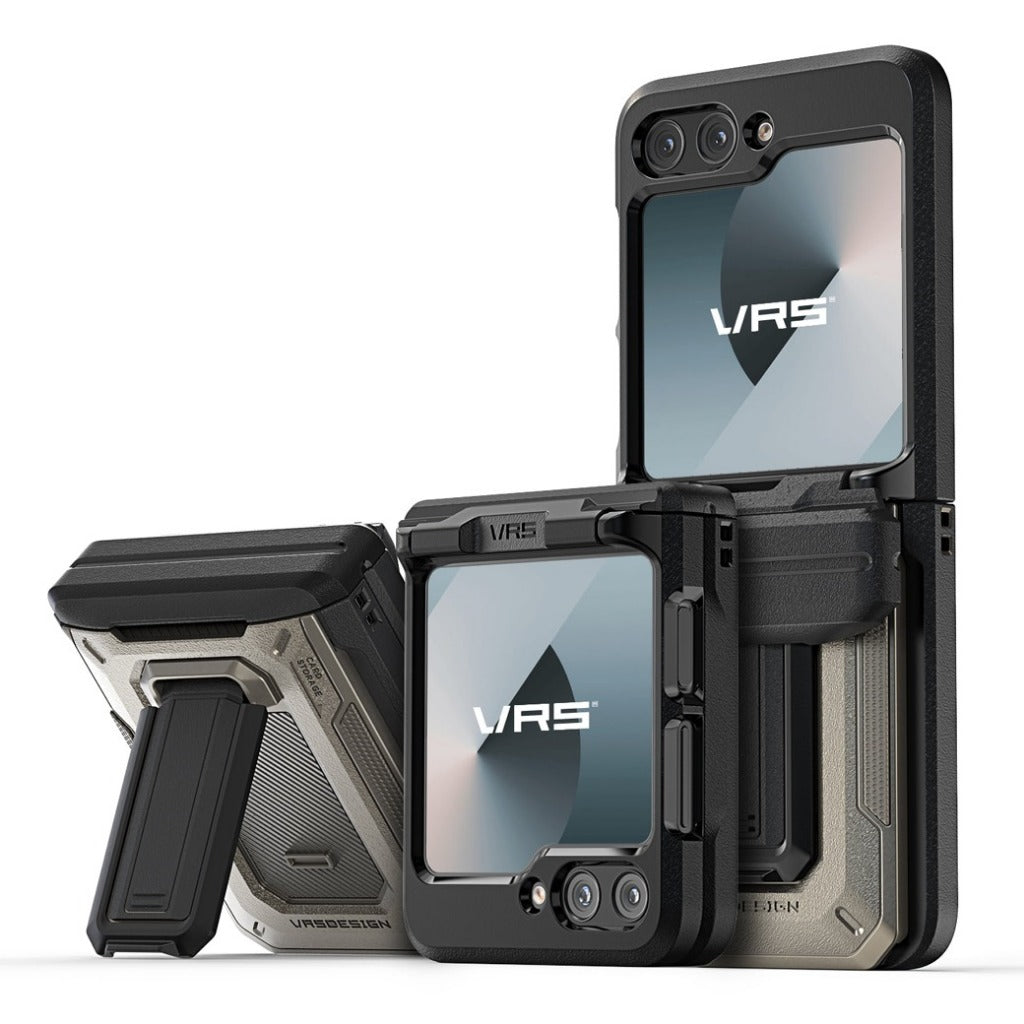 VRS D-Wallet Origin เคสกันกระแทก สำหรับ Samsung Galaxy Z Flip 6 - มีช่องใส่บัตรและขาตั้งในตัว